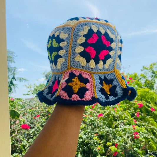 Chapeau crochet fait main coloré – Chapeau artisanal unique